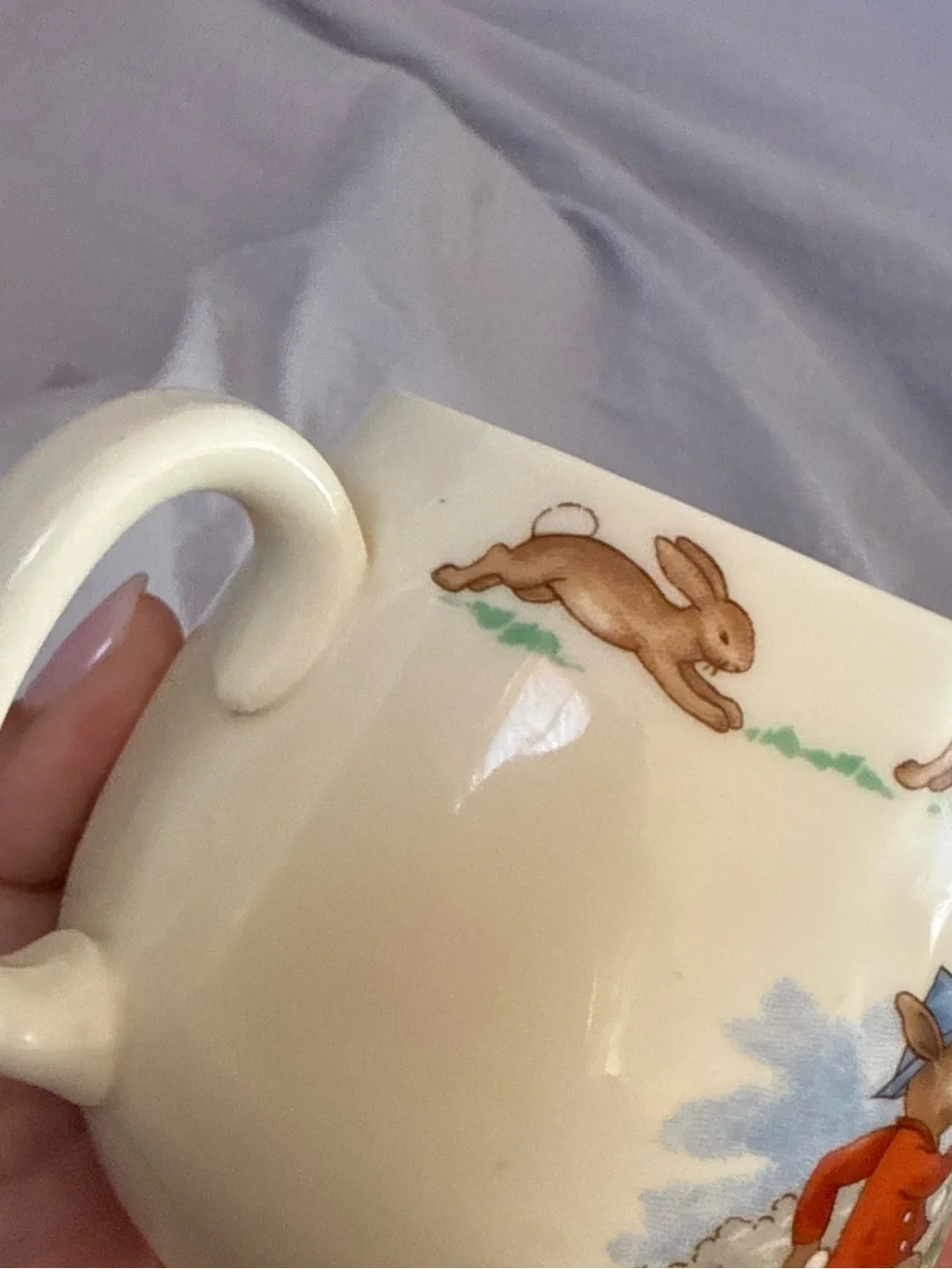Royal Doulton Ceramic Bunny Mug with Pastel Spring Illustration
